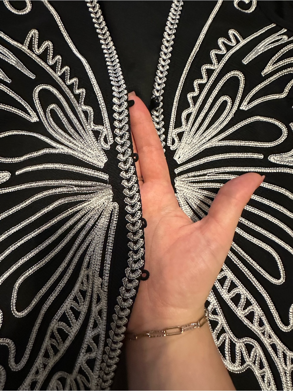 SHEIN Black Vest with White Butterfly Embroidery - Picture 2 of 5
